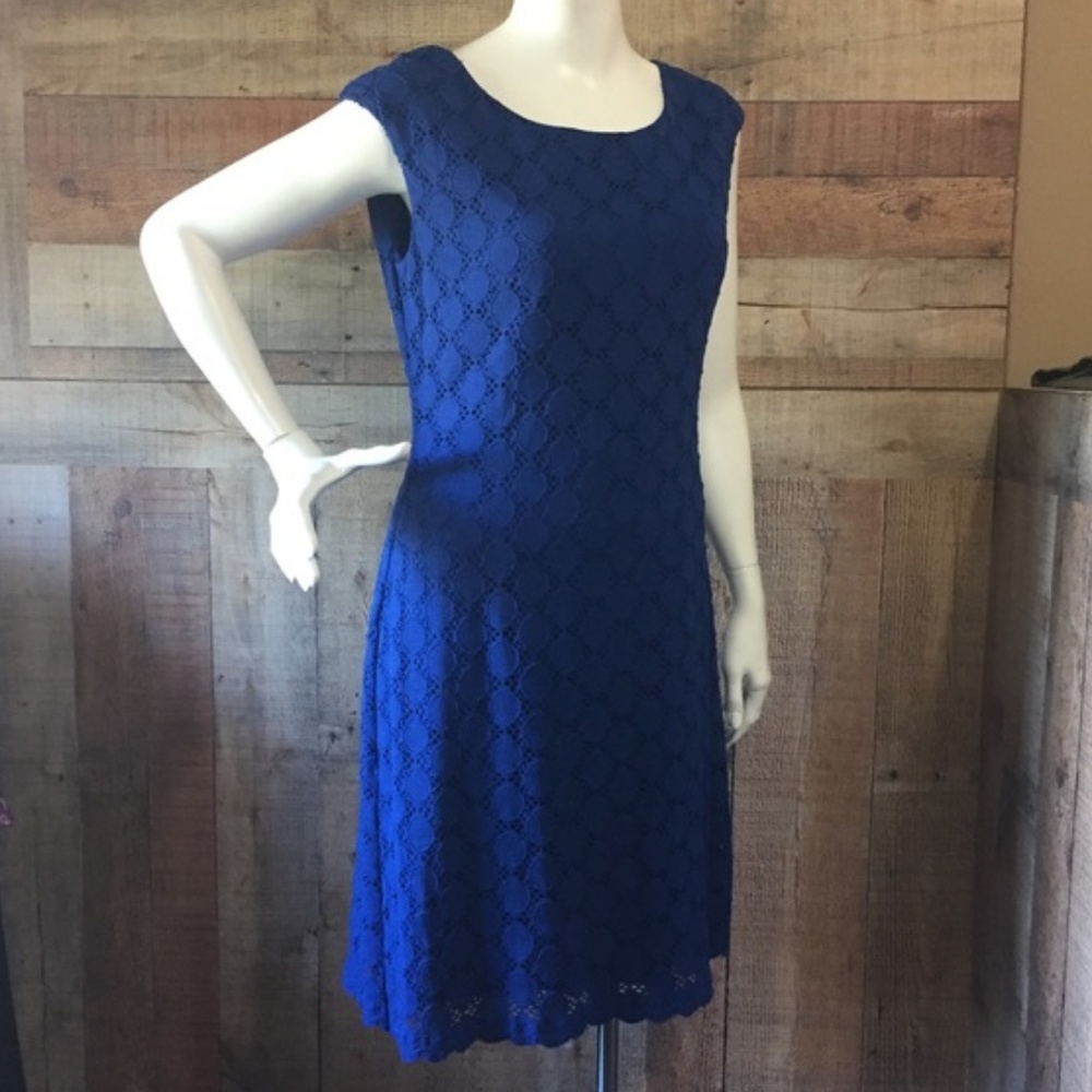 NWT Beautiful CONNECTED Apparel Blue Dress, Size 8